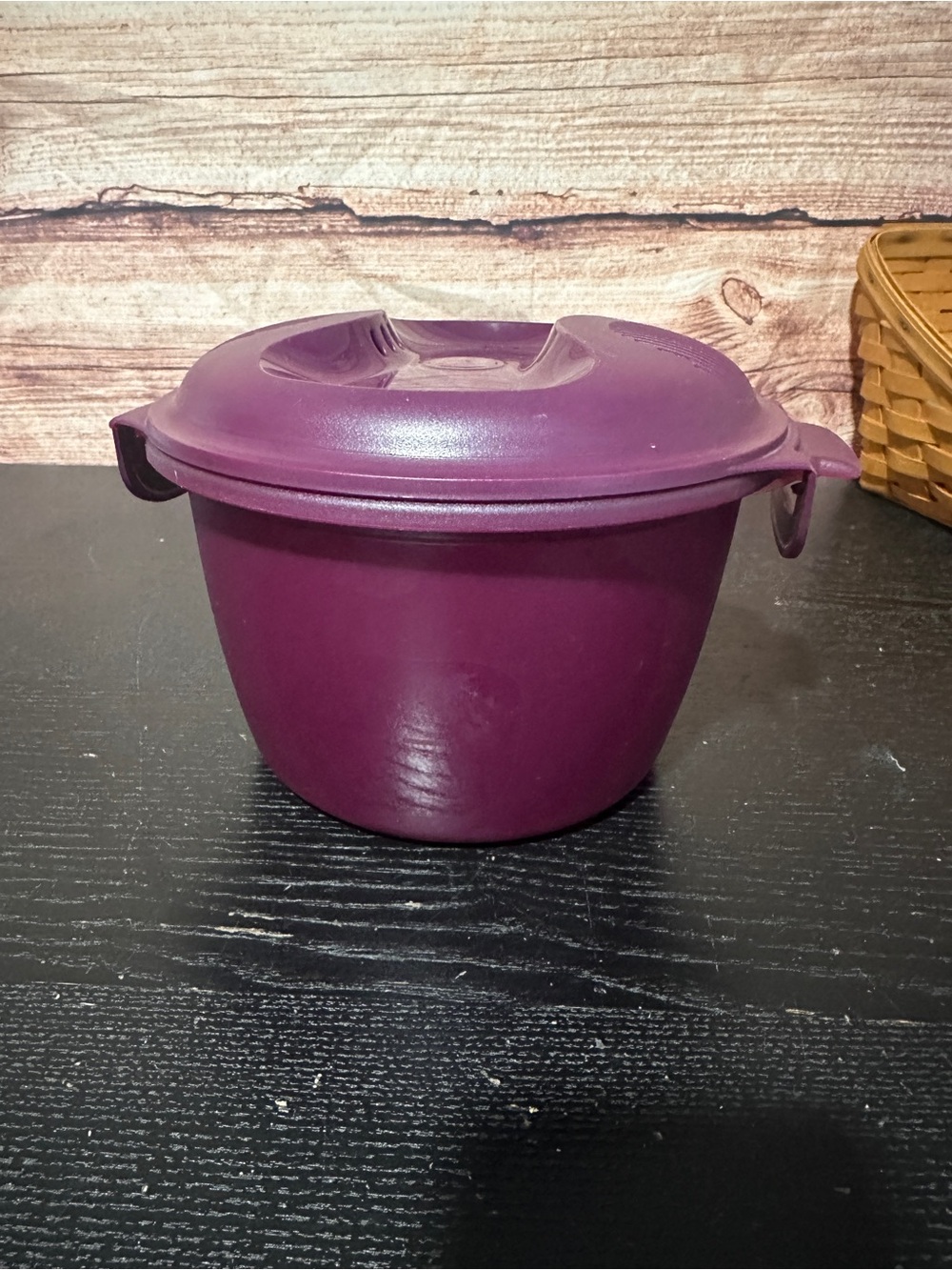 Tupperware Microwave rice cooker steamer purple 3 piece set